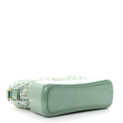 Chanel Tweed PVC Patent Chevron Quilted Medium Gabrielle Hobo Light Blue Multicolor 4 of 11