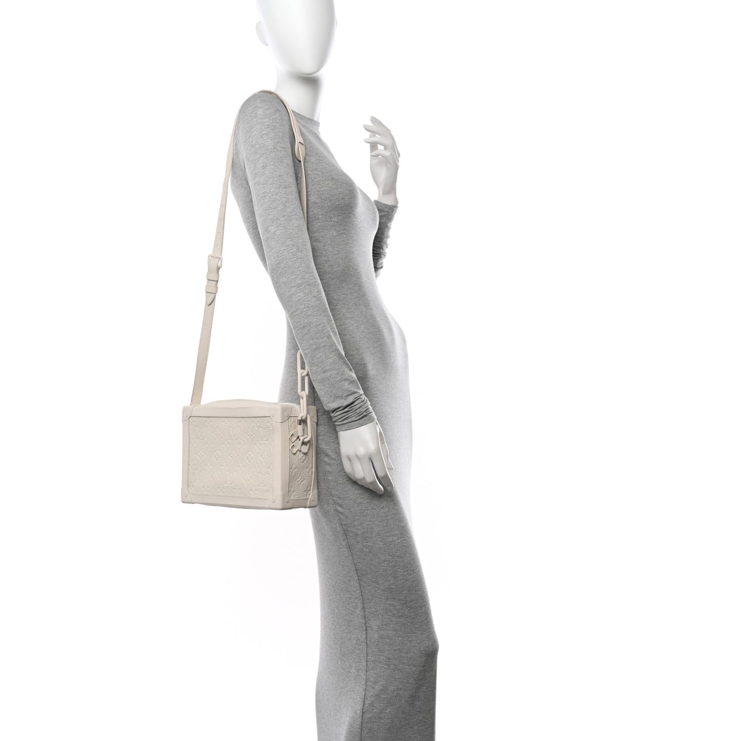 Taurillon Monogram Solar Ray Soft Trunk Powder White