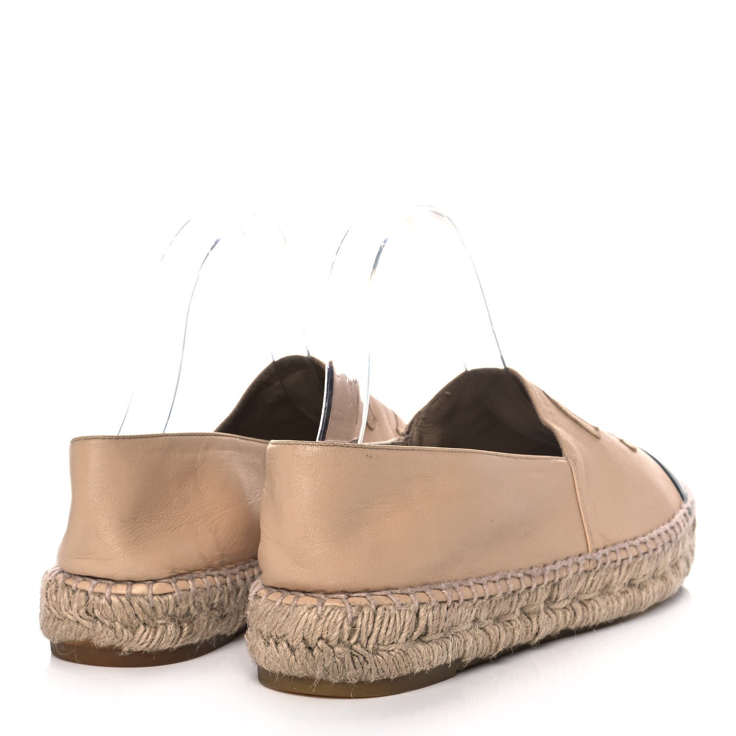 Chanel Lambskin CC Espadrilles 40 Beige Black 4 of 11
