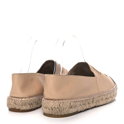 Chanel Lambskin CC Espadrilles 40 Beige Black 4 of 11