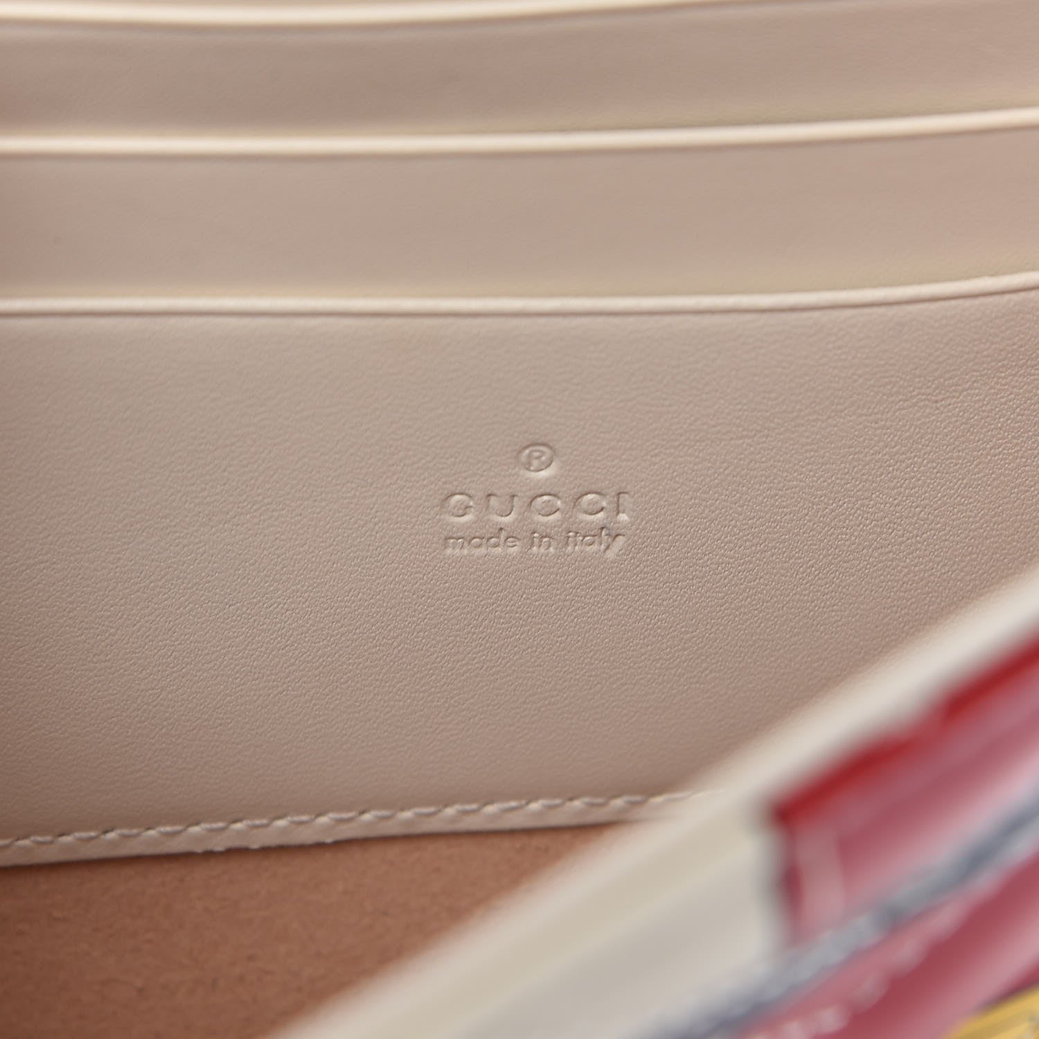 Gucci Calfskin Matelasse Trompe L'Oeil Print Mini GG Marmont Chain Wallet White 6 of 8
