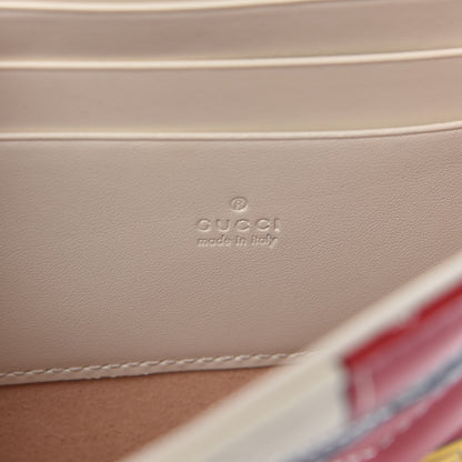 Gucci Calfskin Matelasse Trompe L'Oeil Print Mini GG Marmont Chain Wallet White 6 of 8