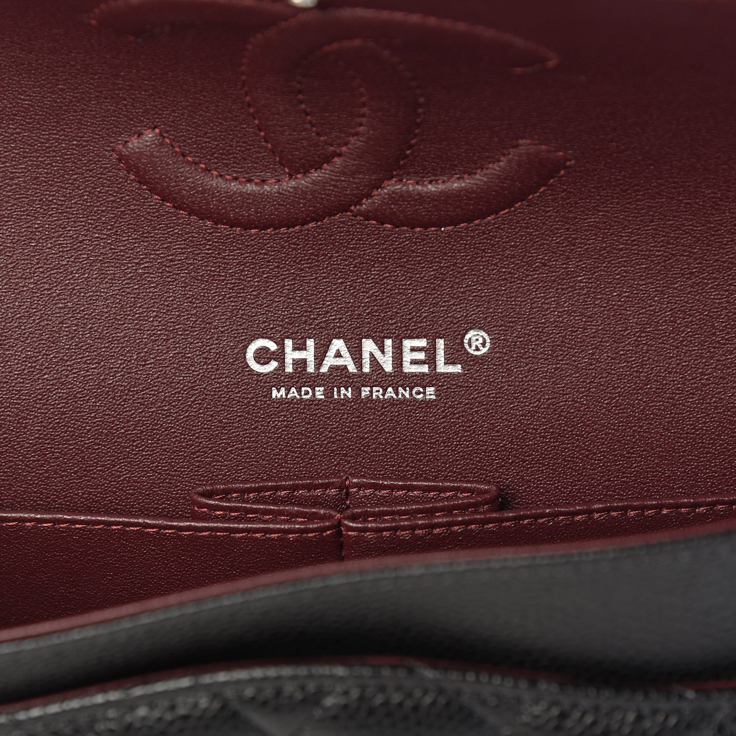 Caviar Quilted Medium Double Flap Black