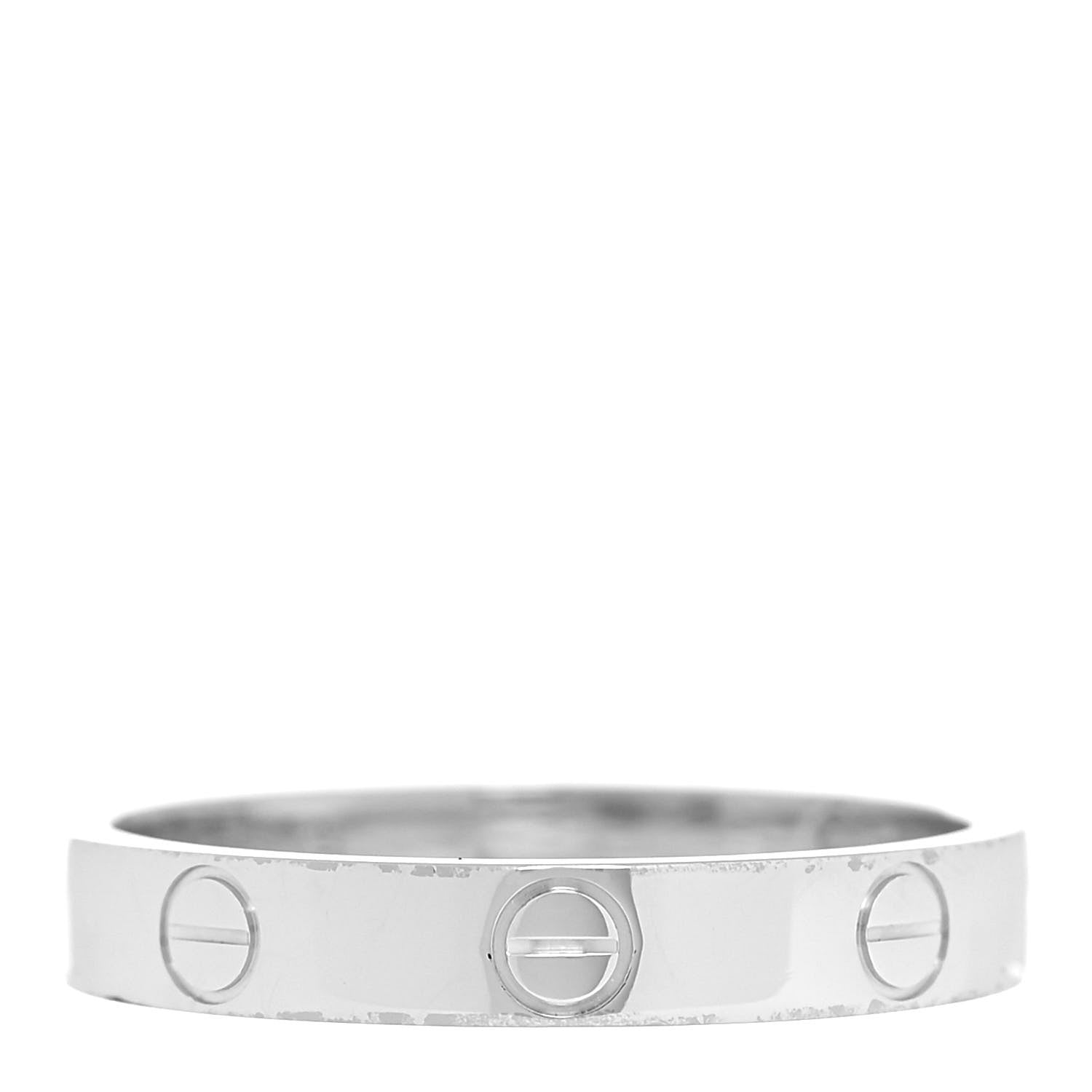 Cartier 18K White Gold 3.5mm LOVE Wedding Band Ring 56 7.5 3 of 4