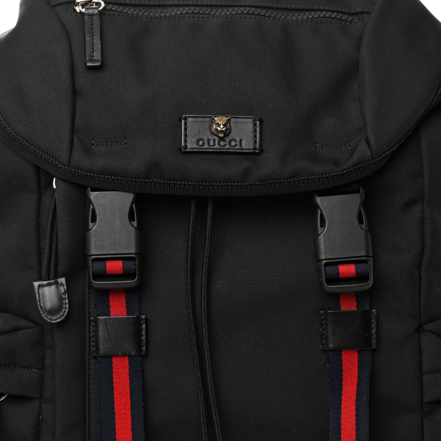 Gucci Techno Canvas Web Double Buckle Backpack Black 8 of 15