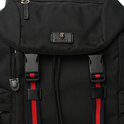 Gucci Techno Canvas Web Double Buckle Backpack Black 8 of 15