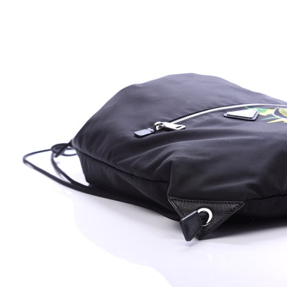 Prada X UNIVERSAL STUDIOS Tessuto Nylon Saffiano Frankenstein Drawstring Backpack Black 5 of 9