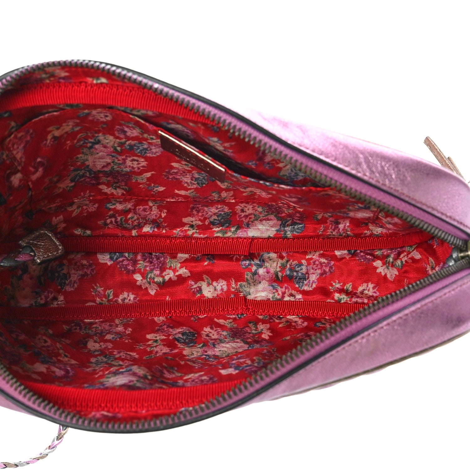 Gucci Laminated Nappa Trapuntata Small Zumi Shoulder Bag Rosa Lago Rame 5 of 9