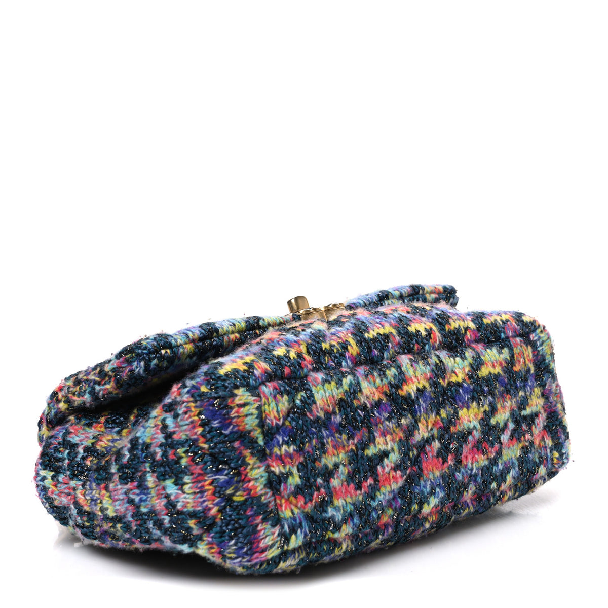 Chanel Tweed Quilted Medium Chanel 19 Flap Dark Multicolor 4 of 11
