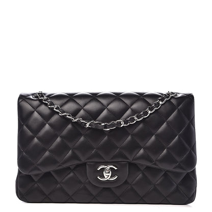 Chanel Lambskin Quilted Jumbo Double Flap Black 1 of 17
