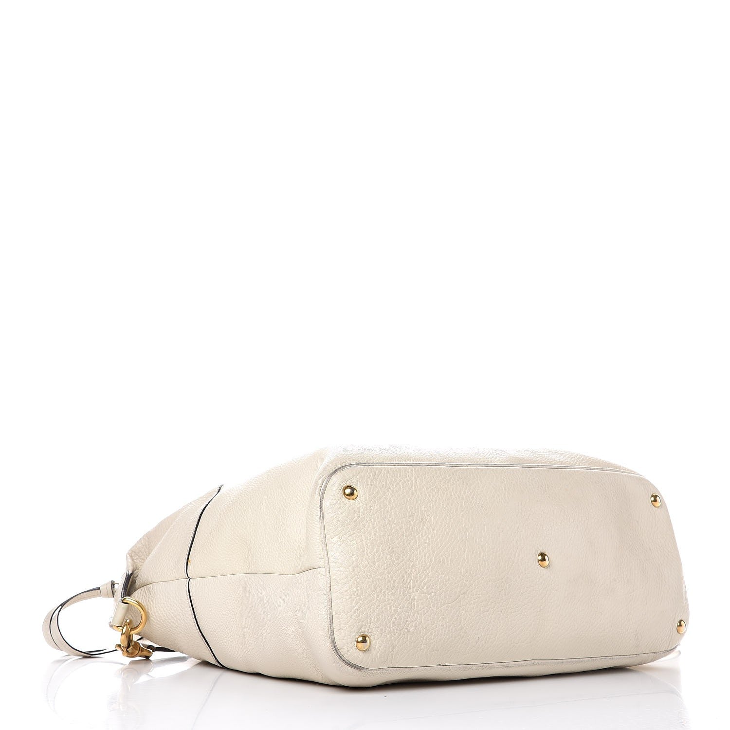 Gucci Pebbled Calfskin Twill Medium Top Handle Satchel White 13 of 19