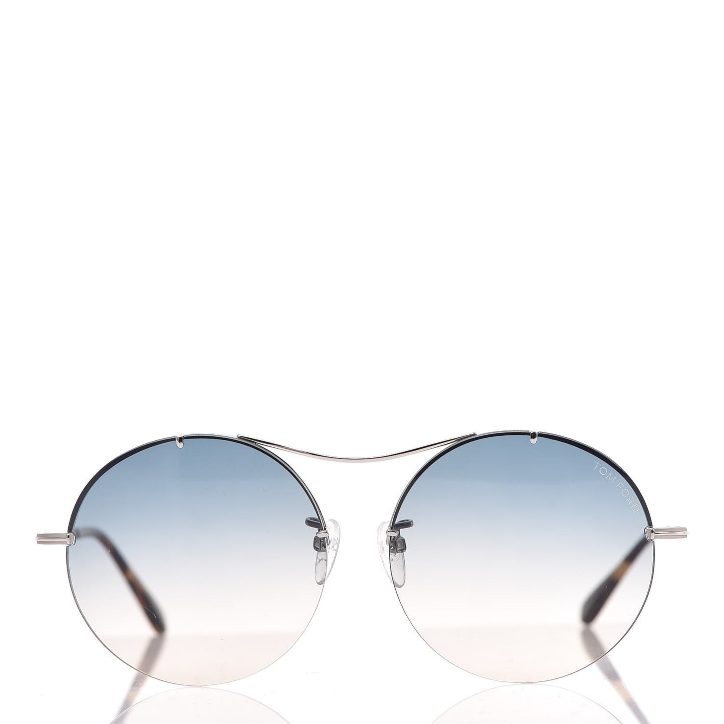 Veronique Round Frame Sunglasses TF565 Shiny Silver