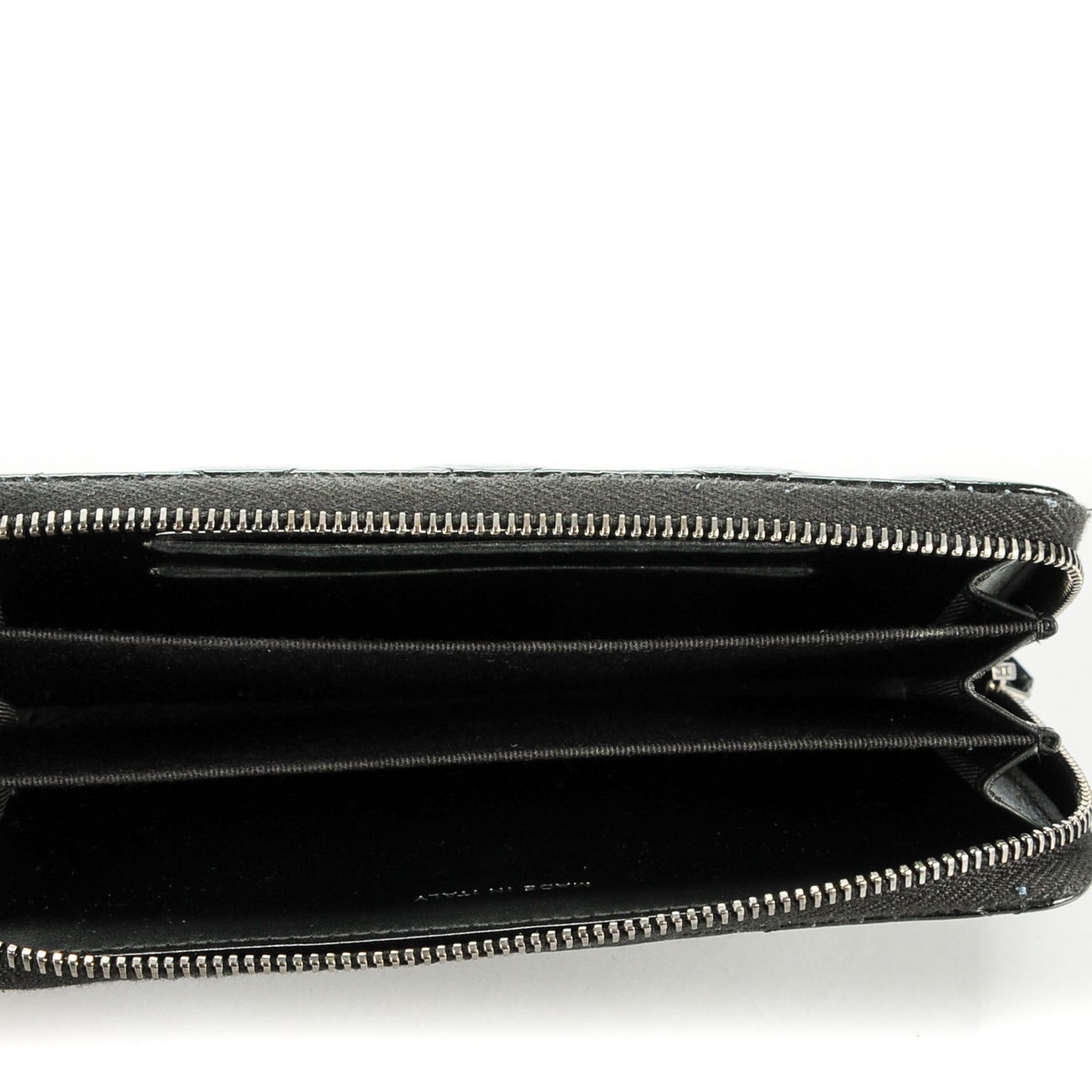 Patent Goatskin Paris Dallas Zip Around Wallet Black