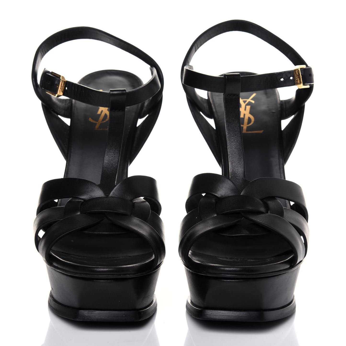 Calfskin Tribute 105 Platform Sandals 38 Black