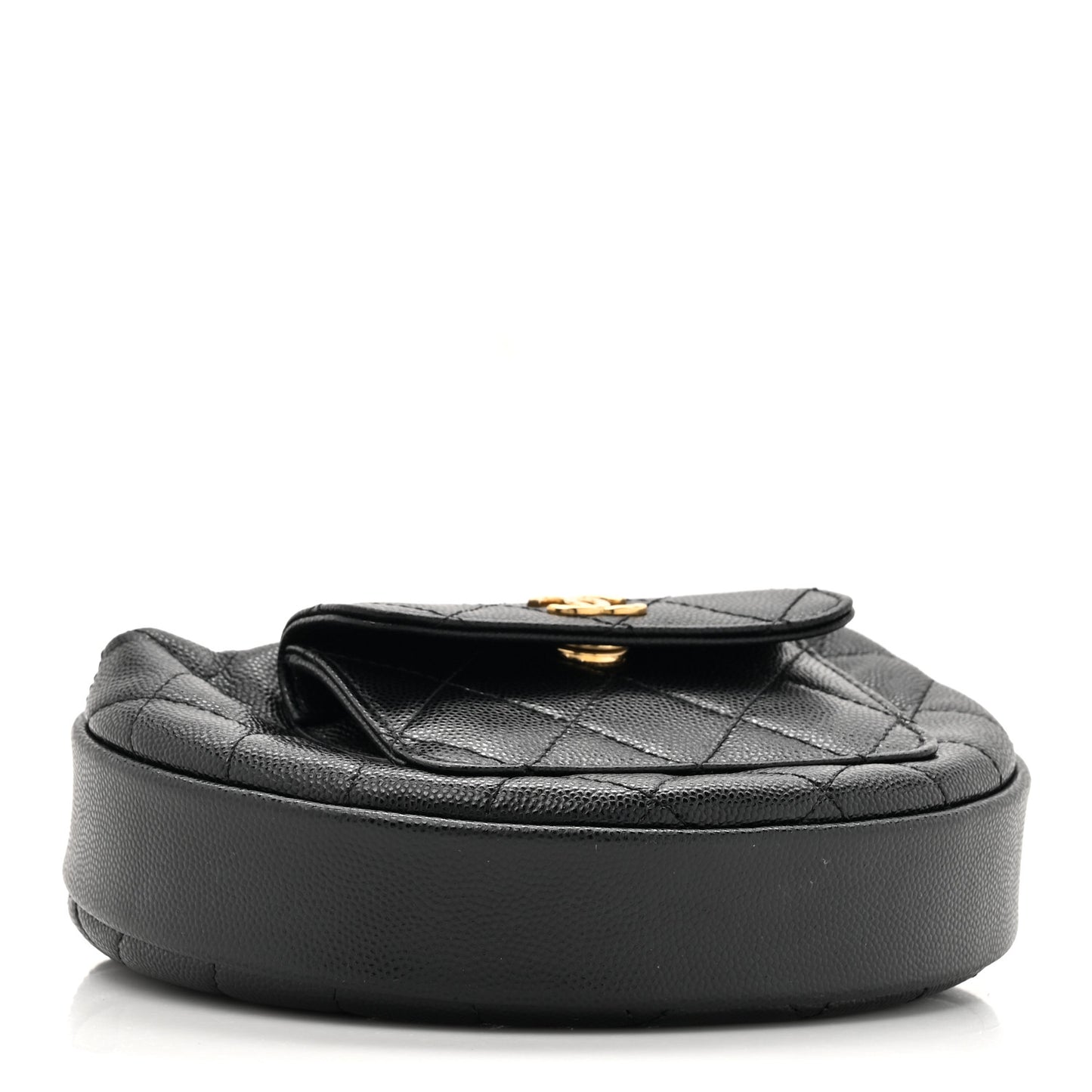 Caviar Quilted Polly Pocket Pouch Hobo Black
