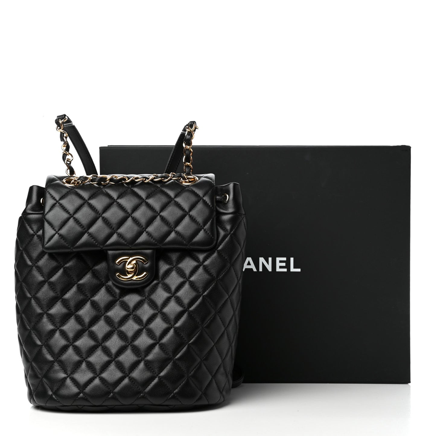 Calfskin Quilted Small Urban Spirit Backpack Black