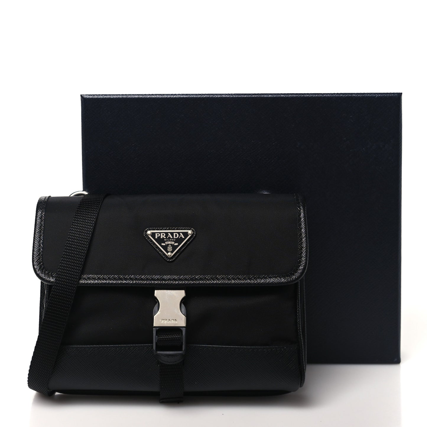 Re-Nylon Saffiano Smartphone Case Crossbody Black