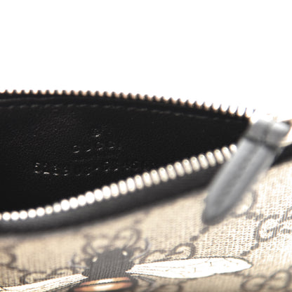 Gucci GG Supreme Monogram Bee Print Key Coin Case Card Holder Beige Black 6 of 6