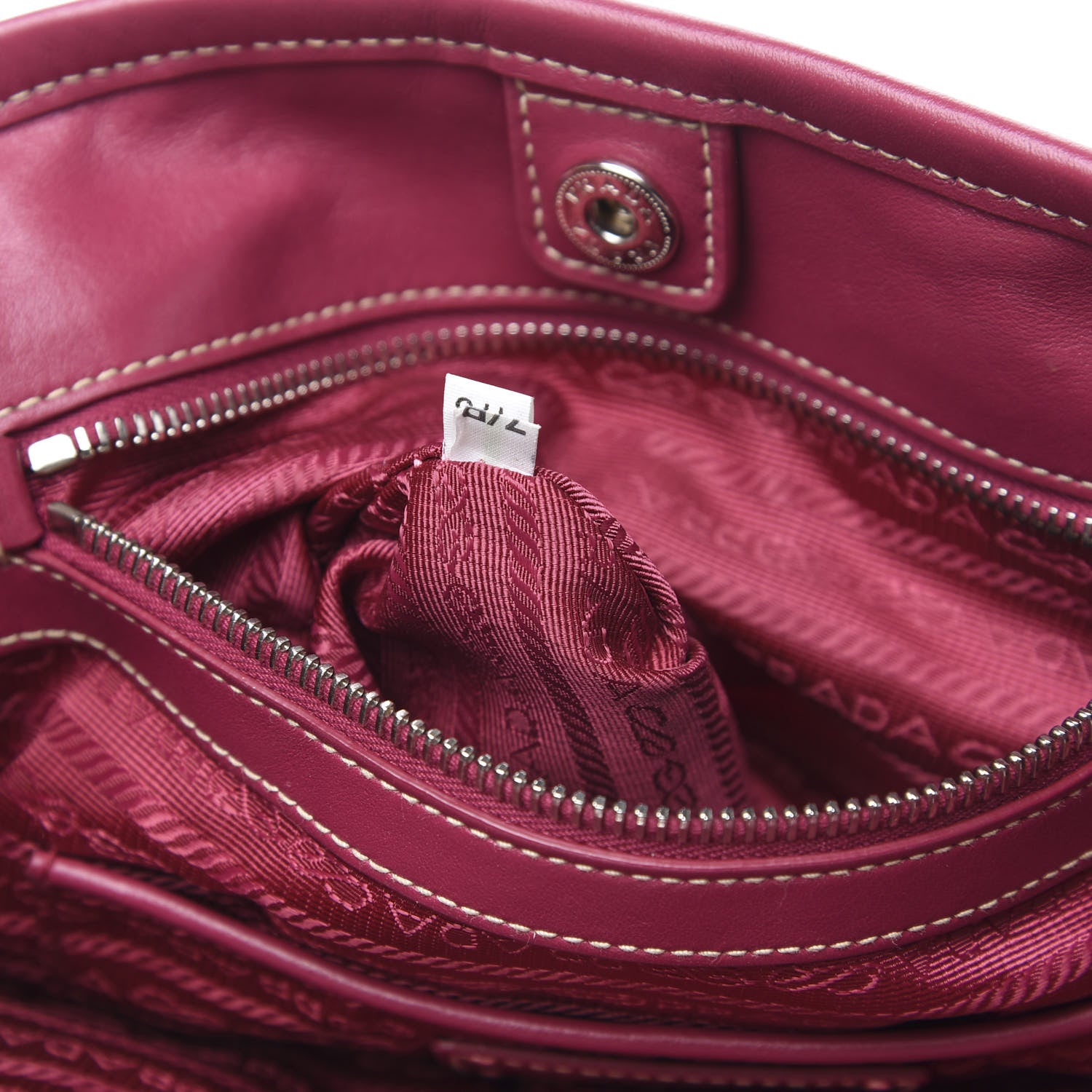 Prada Tessuto Nylon Soft Calf Small Tote Ibisco 8 of 16