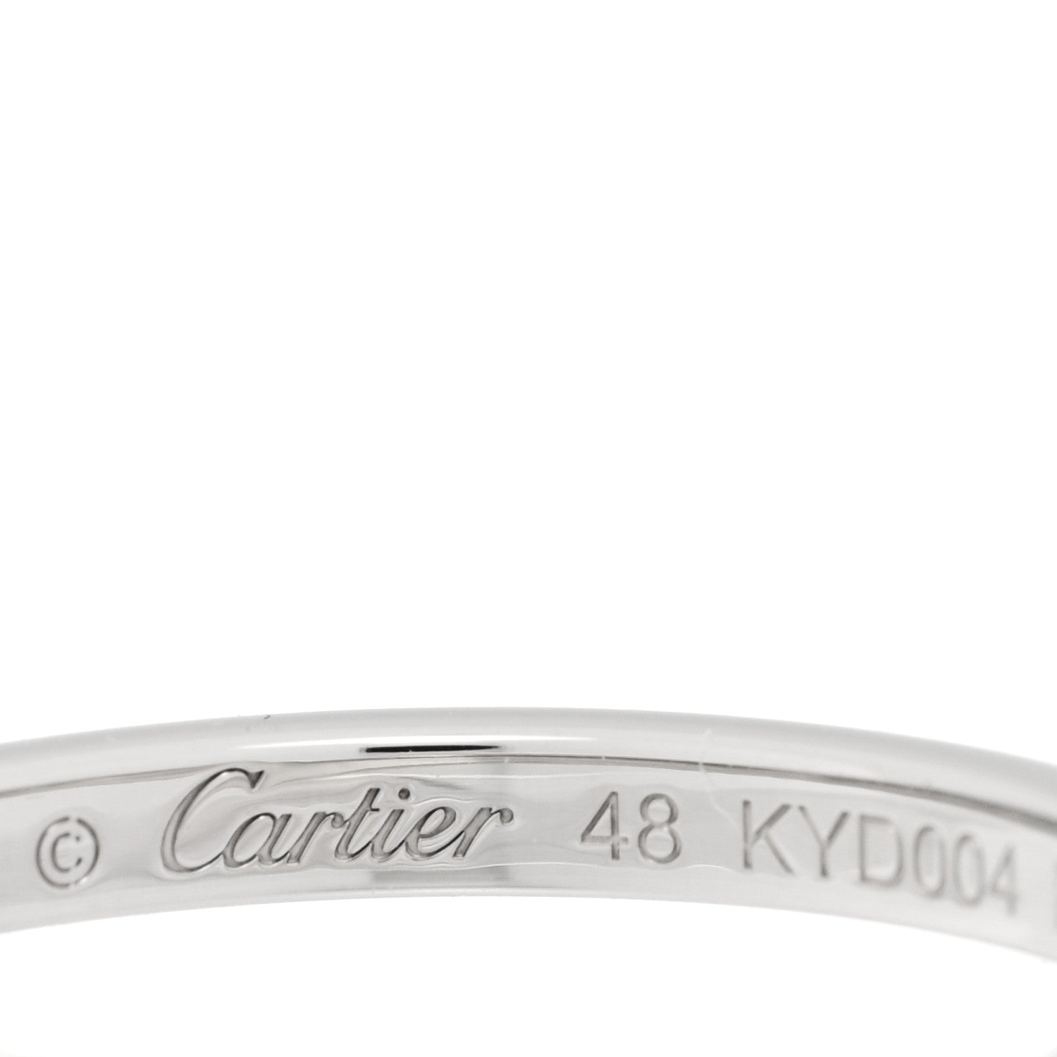 Cartier Platinum 3 Diamond Ballerine Wedding Band Ring 48 4.5 4 of 4