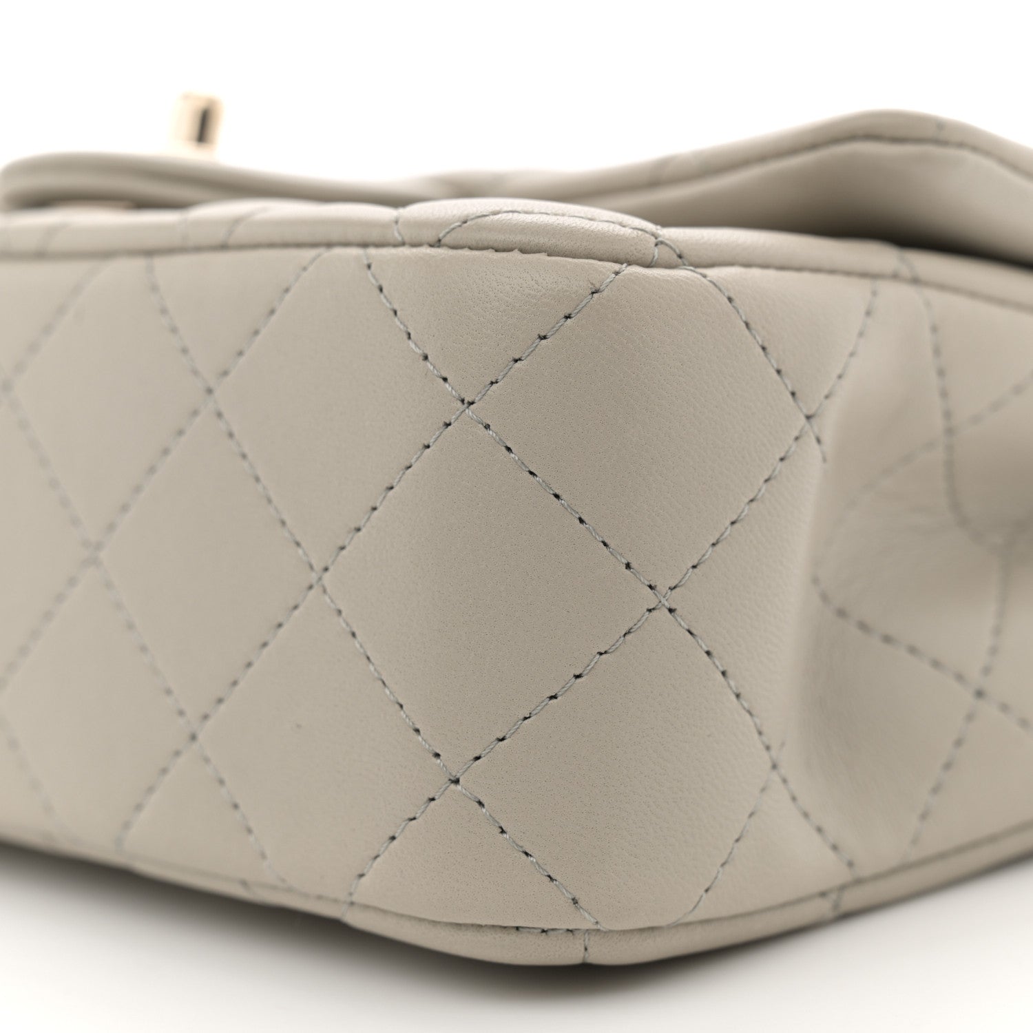 Chanel Lambskin Quilted Mini Rectangular Flap Grey 10 of 11