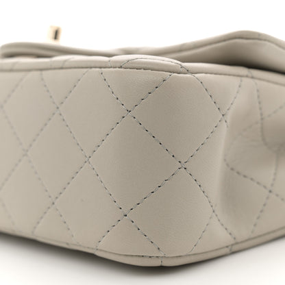 Chanel Lambskin Quilted Mini Rectangular Flap Grey 10 of 11