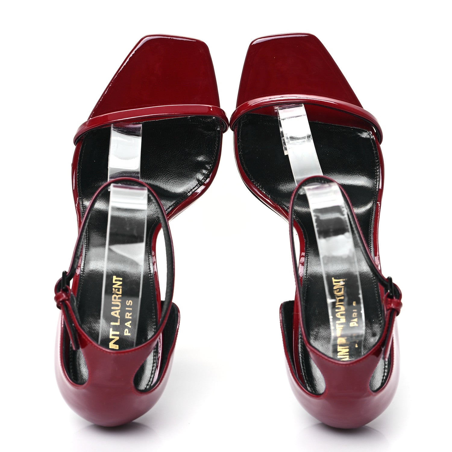 Saint Laurent Patent Calfskin Opyum 110 Sandals 41 Red 2 of 10