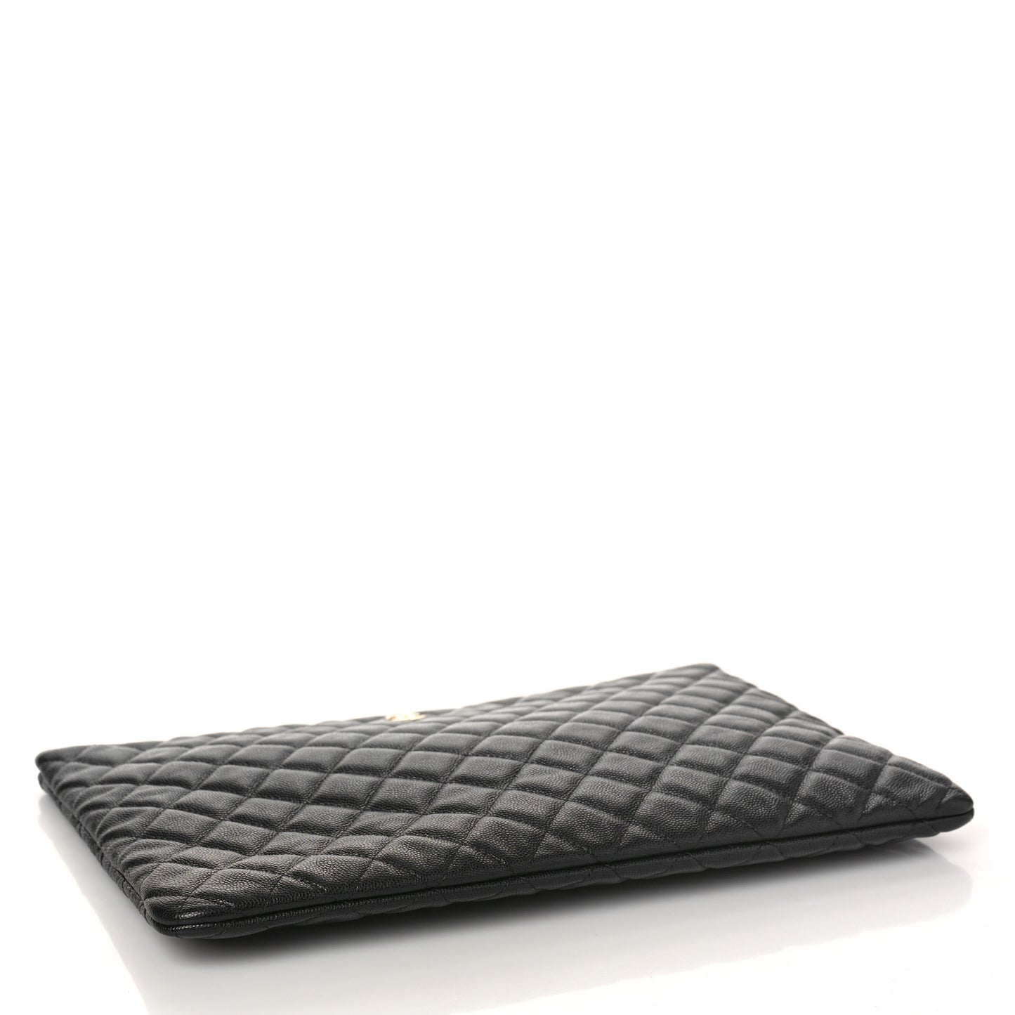 Caviar Quilted Large Cosmetic Case Black