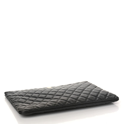 Chanel Caviar Quilted Large Cosmetic Case Black 4 of 9