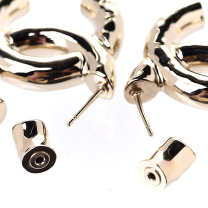 Chanel Metal Large CC Earrings Light Gold 3 of 5