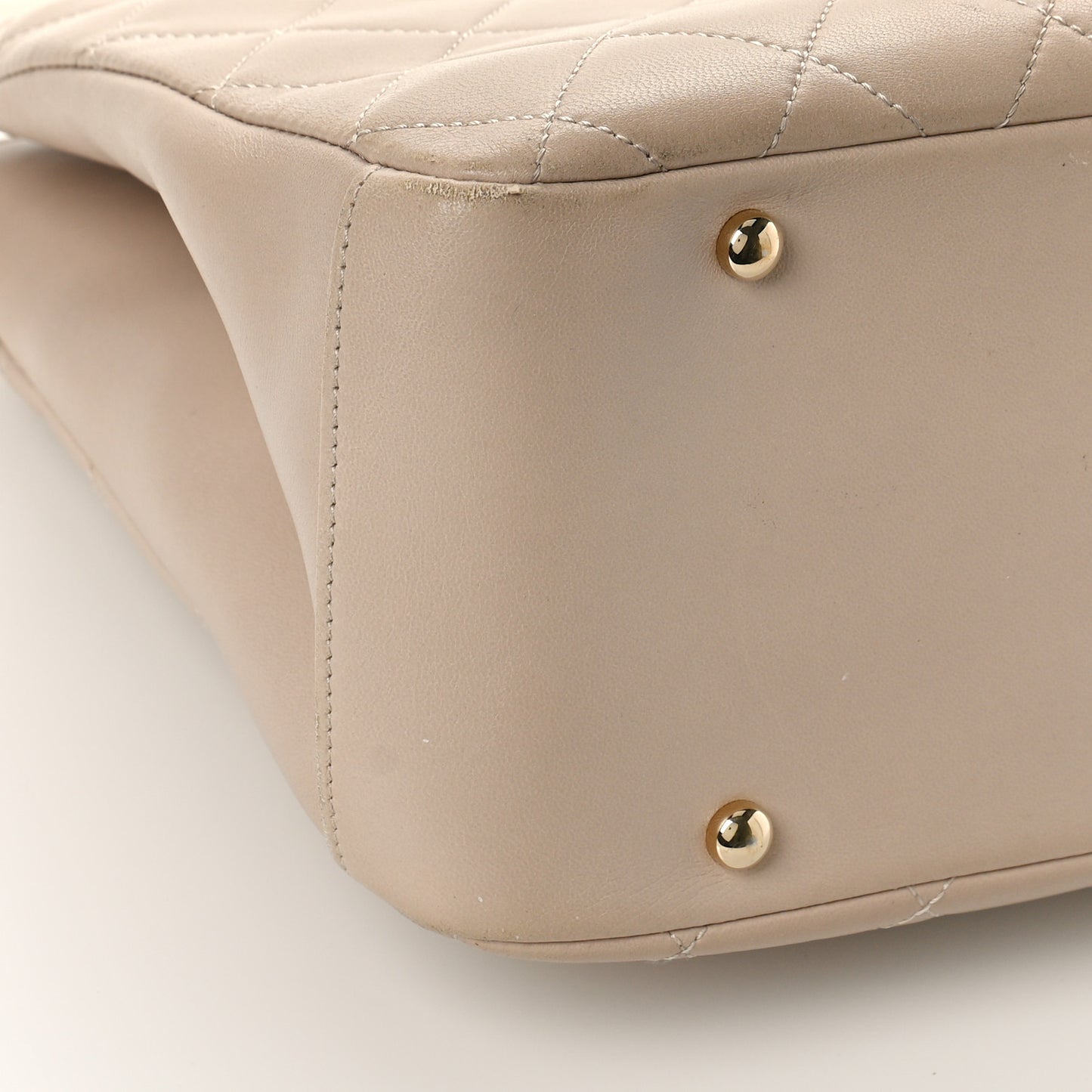 Lambskin Large Carry Chic Shopping Tote Beige