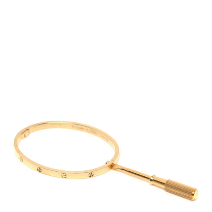 Cartier 18K Yellow Gold 6 Diamond Small LOVE Bracelet 16 10 of 12