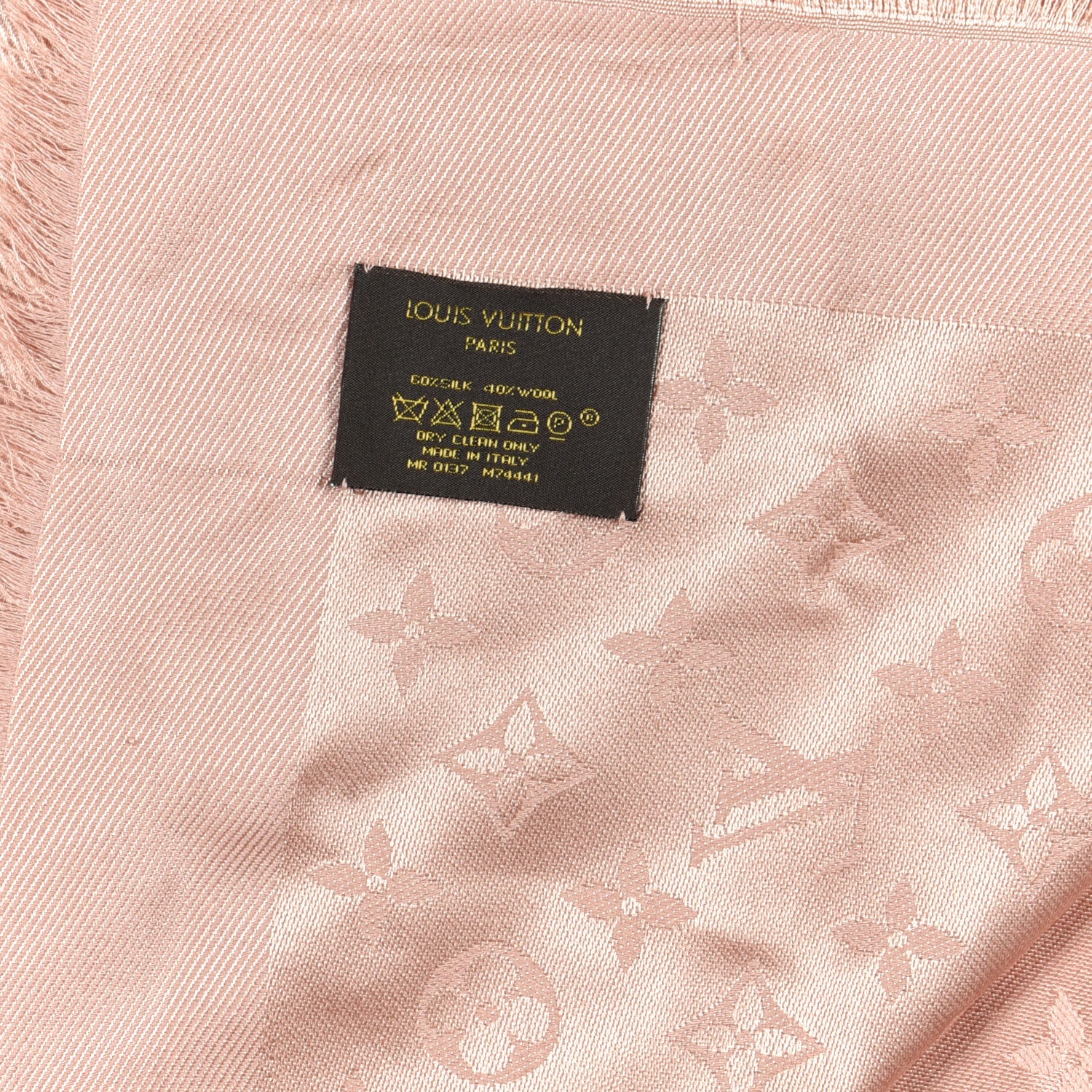 Louis Vuitton Silk Wool Monogram Shawl Rose 6 of 6