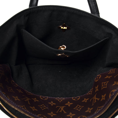 Louis Vuitton Monogram Flower Zipped Tote MM Black 4 of 4