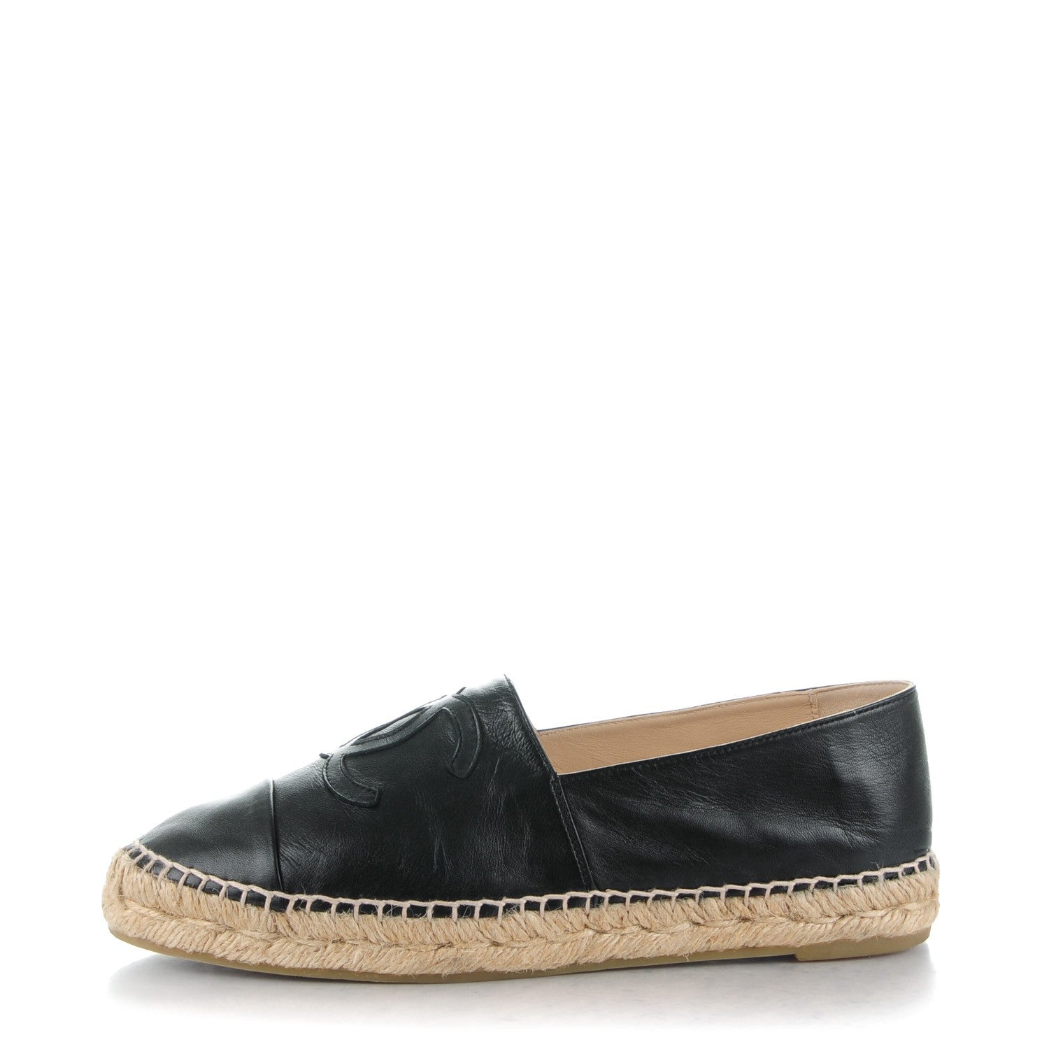 Chanel Lambskin CC Espadrilles 39 Black 1 of 9