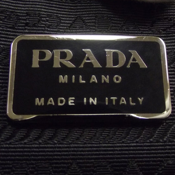 Prada Leather Perforated Bowling Bag Black 7 of 9