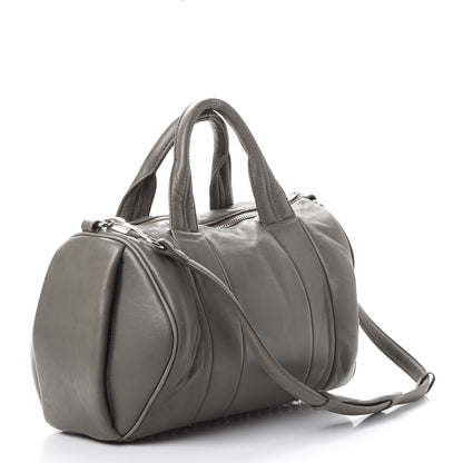 Alexander Wang Lambskin Rocco Gray Silver Clear Hardware 4 of 15