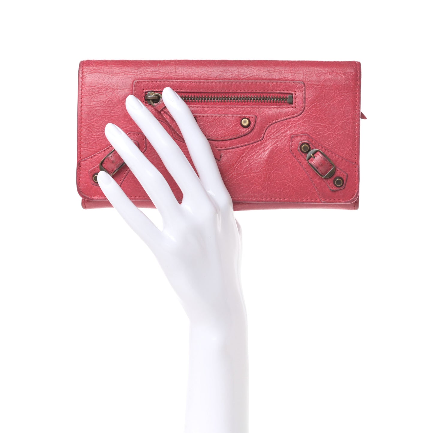 Agneau Classic Hardware Money Wallet Rose Thulian