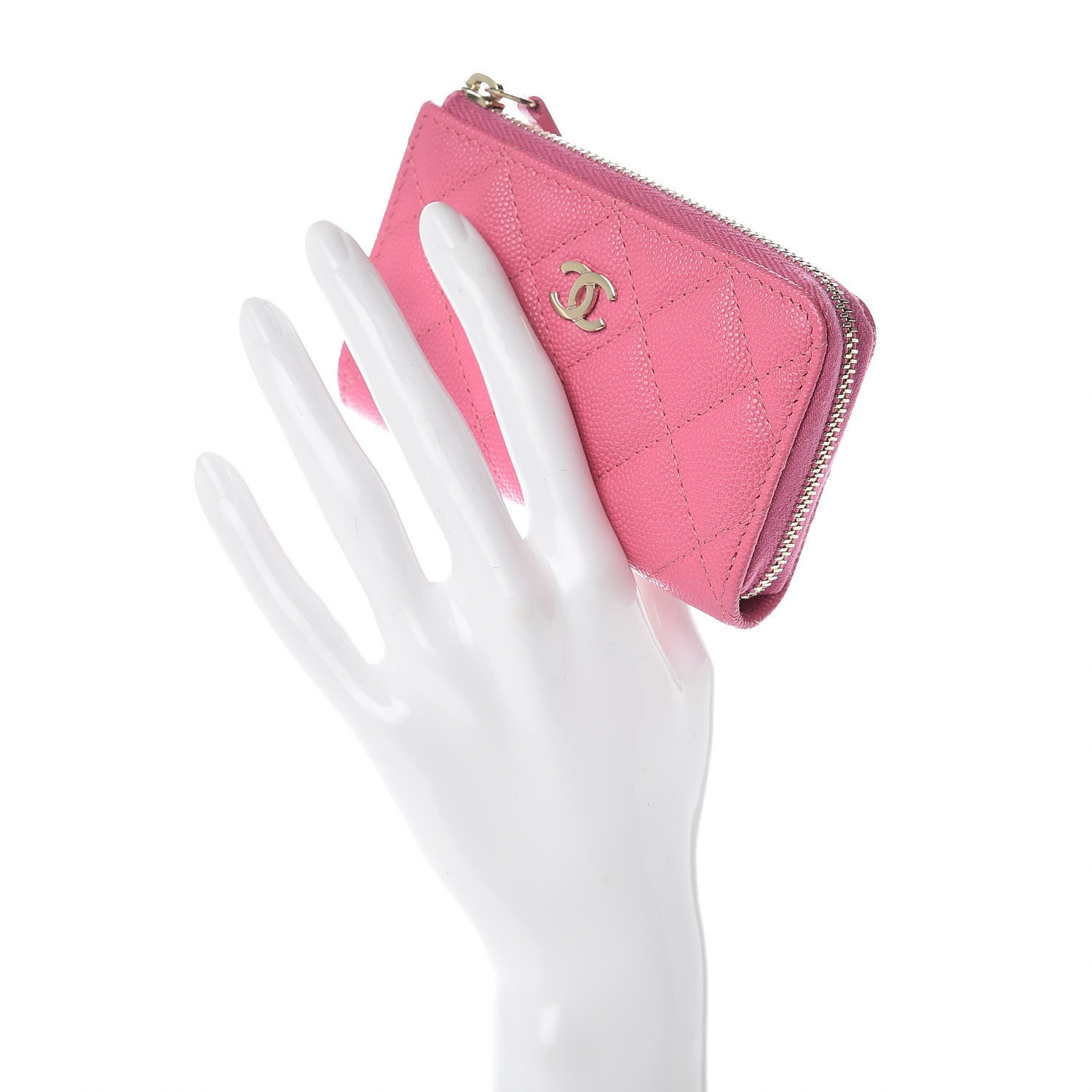 Chanel Caviar Quilted Key Holder Case Pink 2 of 10