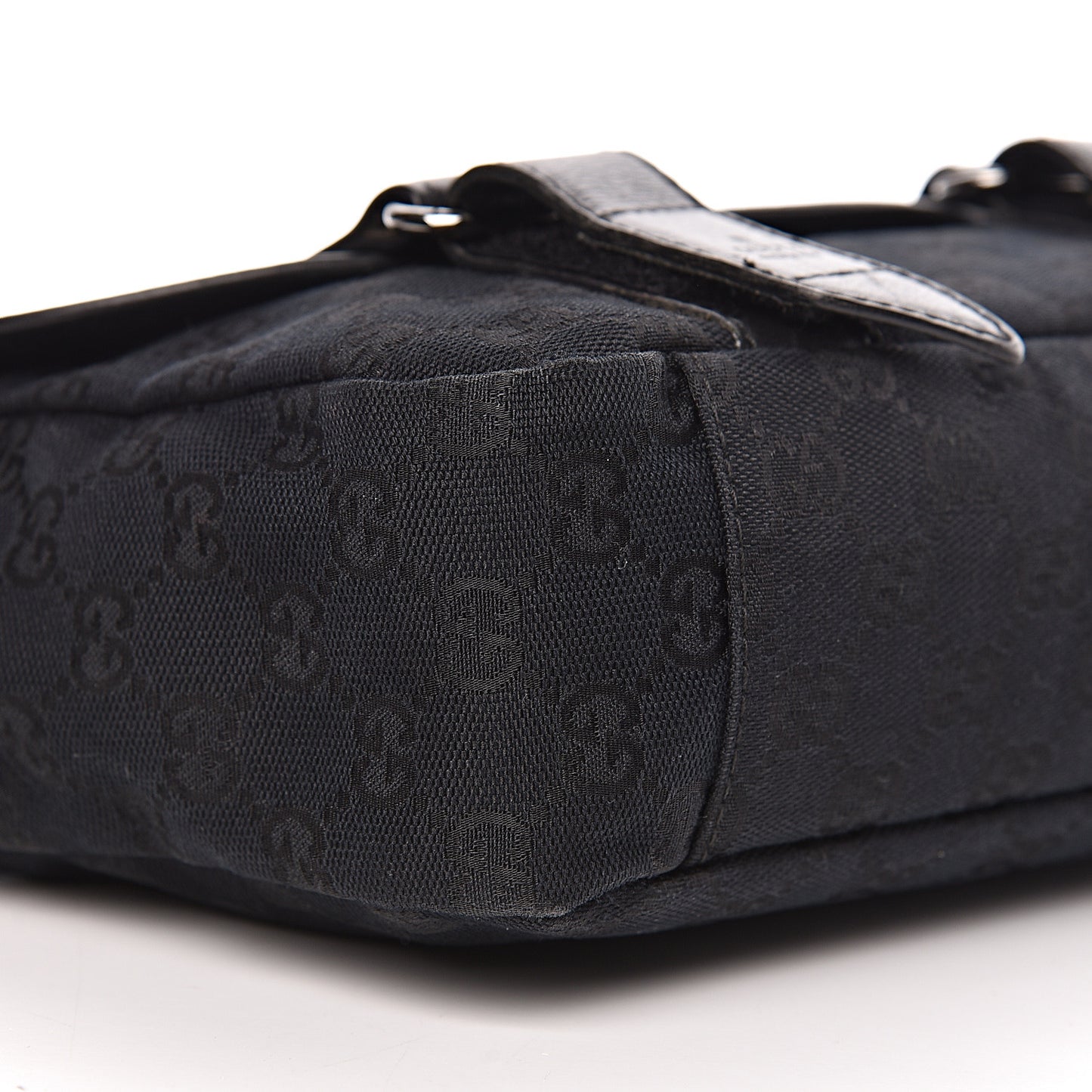 Monogram Small Double Buckle Flap Messenger Bag Black