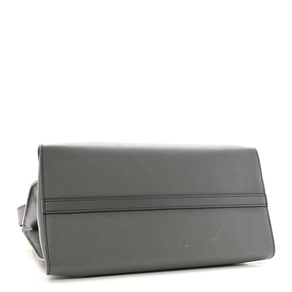 Prada Saffiano City Calfskin Medium Esplanade Tote Mercurio 4 of 13