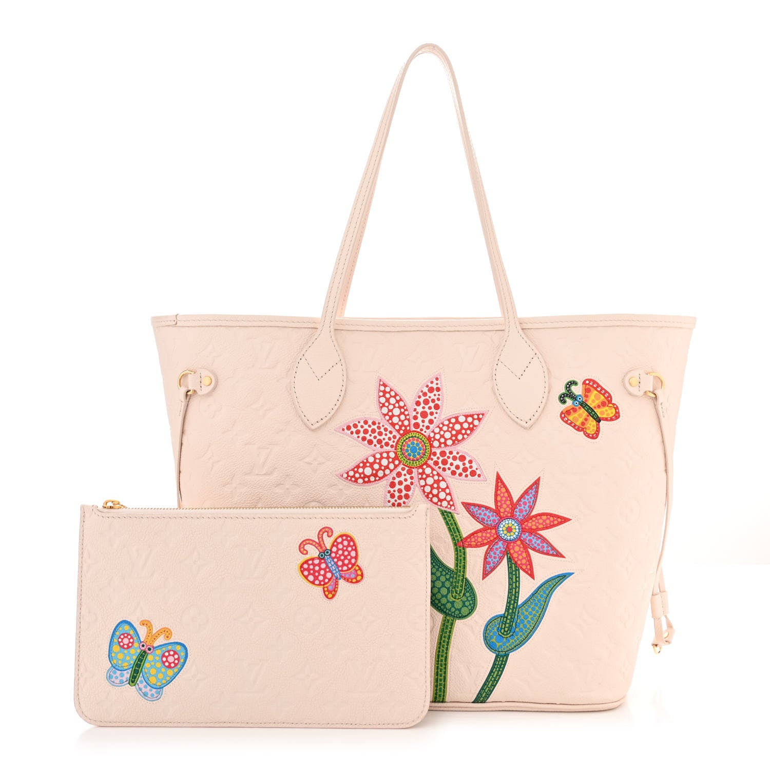 y.u.y.a.luv.zyuera様限定 【Louis Vuitton 】 Louis Vuitton LV X YK Empreinte Inlaid Kusama Flowers Neverfull MM