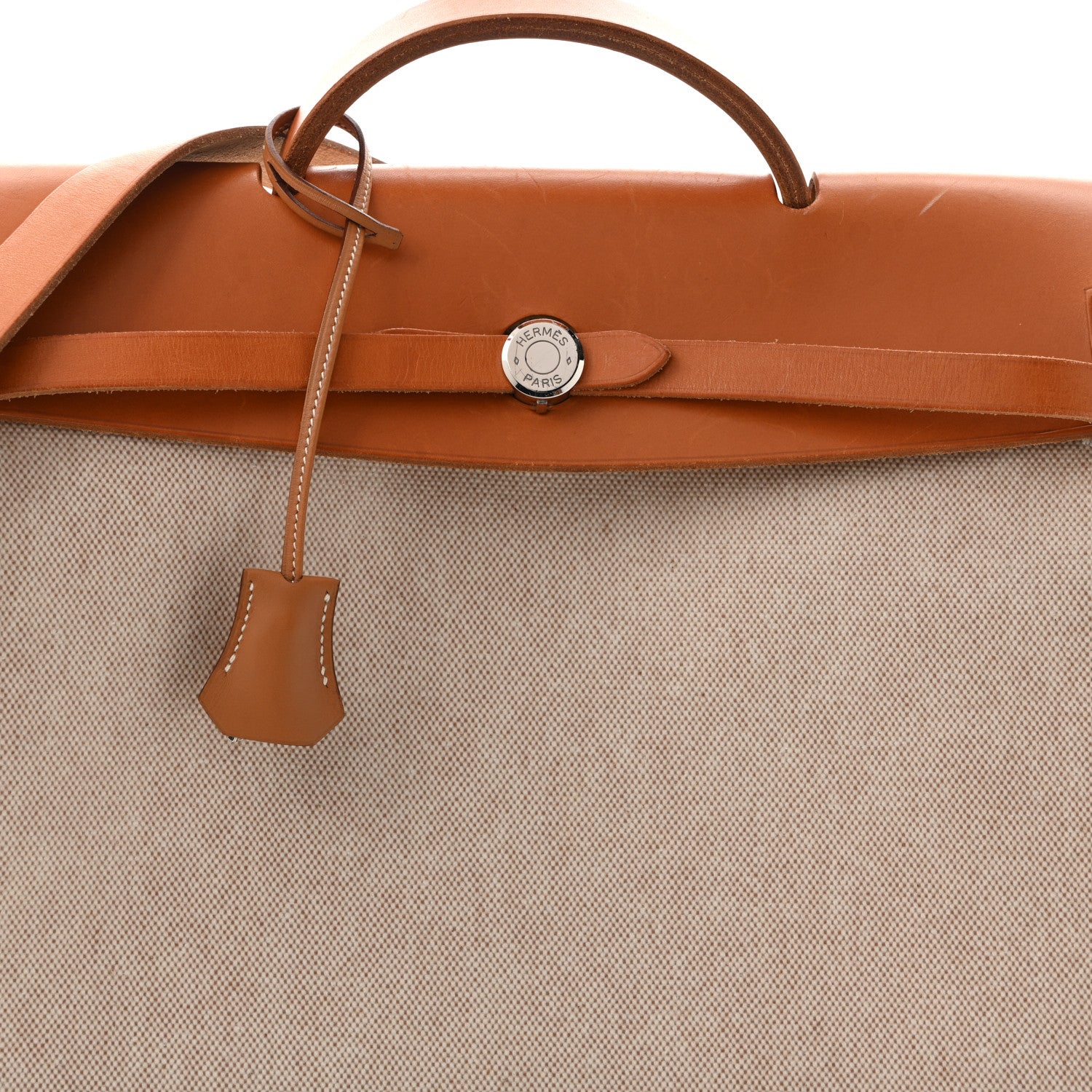 Hermes Toile Vache Calfskin Herbag 39 MM Natural 17 of 27