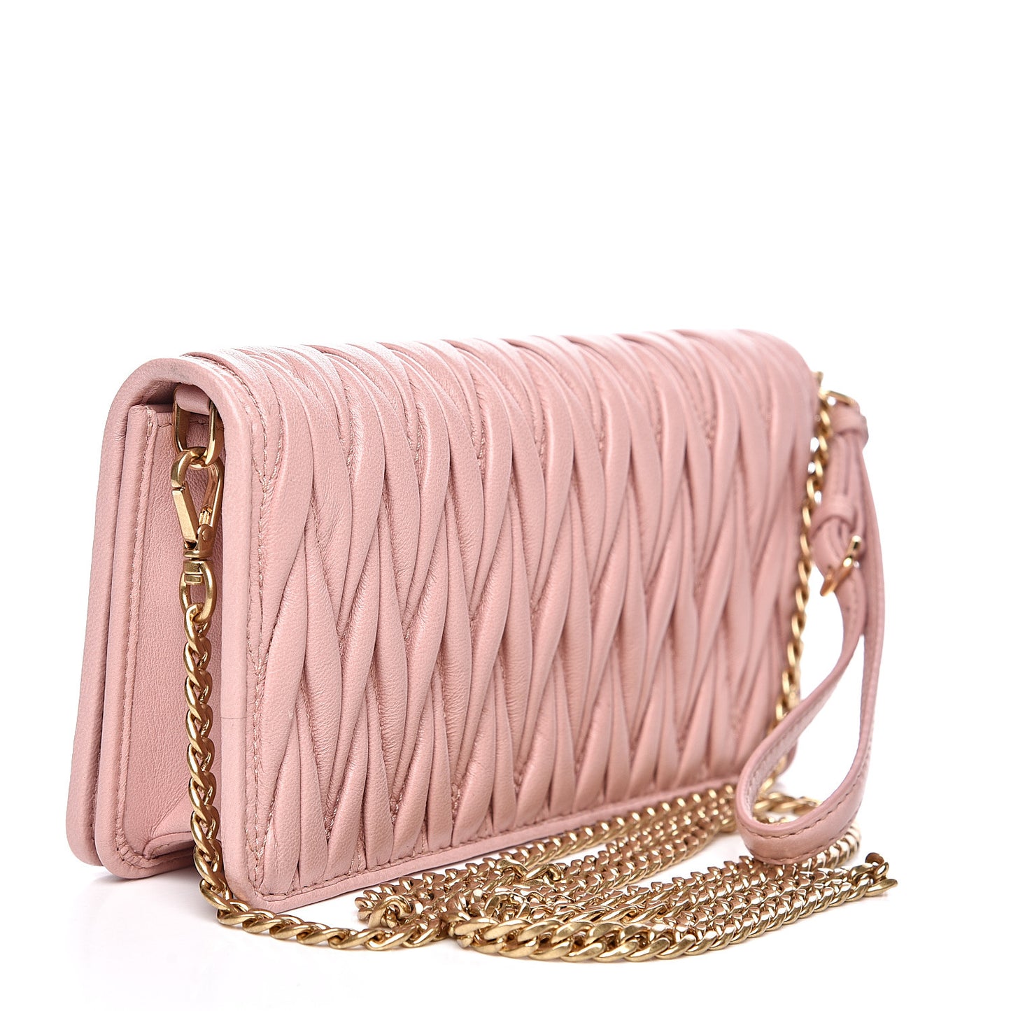 Nappa Matelasse Chain Crossbody Bag Orchidea