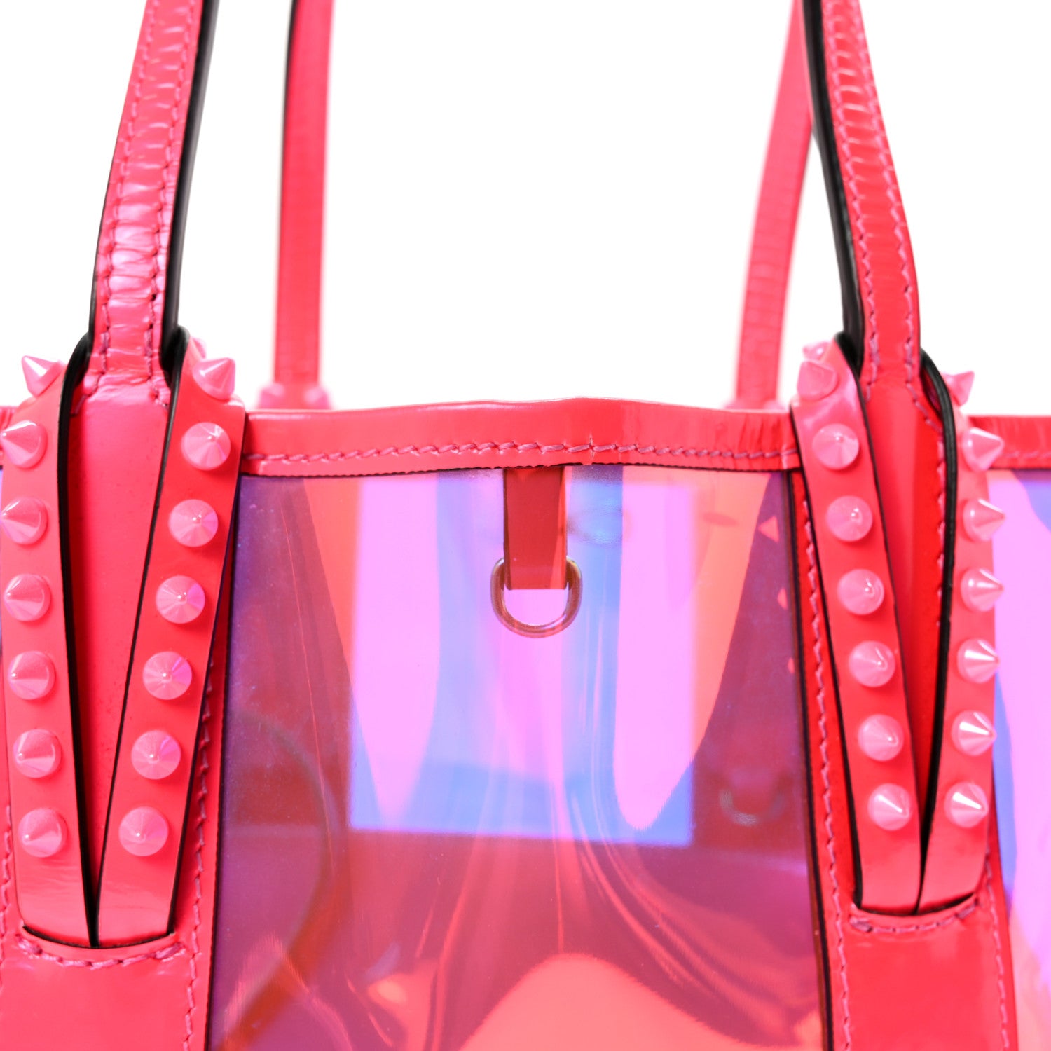 Christian Louboutin PVC Spikes East West Cabata Tote Pink 7 of 9