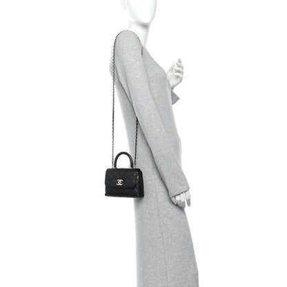 Chanel Caviar Quilted Coco Handle Clutch With Chain Black 2 of 11