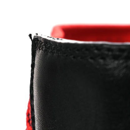 Gucci Quebec Calfskin Technical Jersey Knit GG Monogram Mens Horsebit Ankle Boots 11.5 Black Light Hibiscus Red 11 of 12