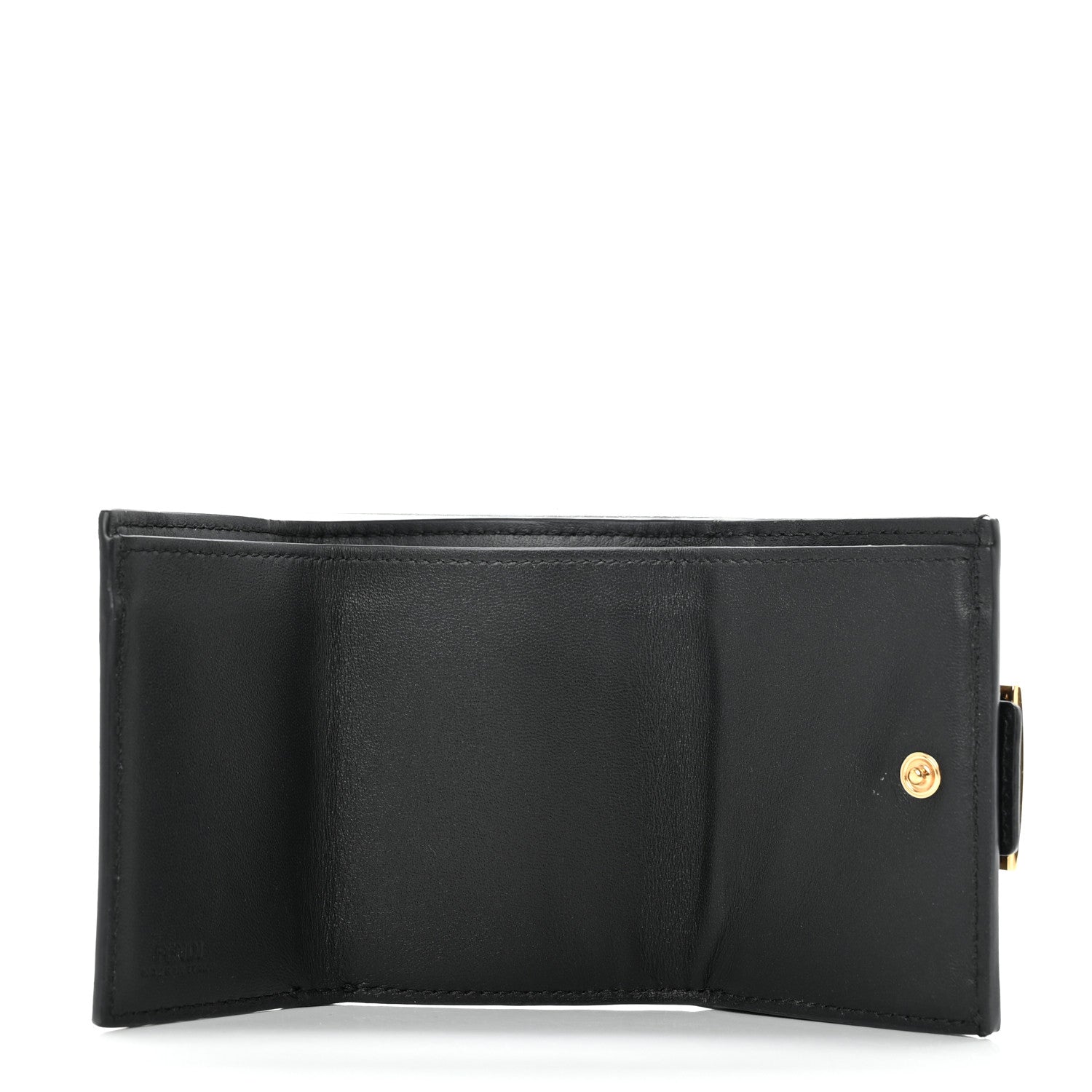 Fendi Nappa Matisse FF Diagonal Embossed Micro Tri-Fold Wallet Black 5 of 7