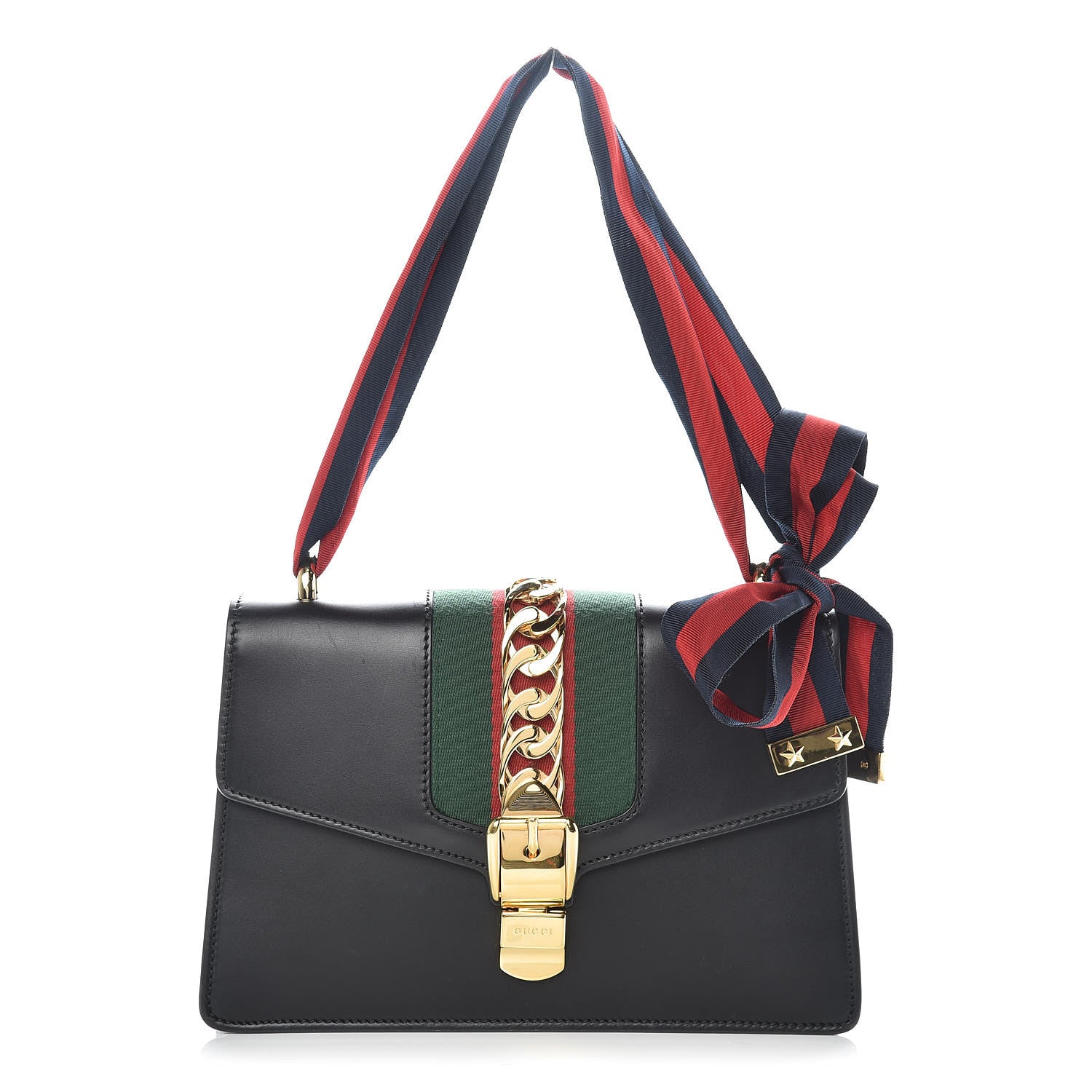 Gucci Calfskin Small Sylvie Shoulder Bag Black 1 of 13