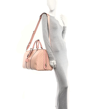 Gucci GG Supreme Monogram Textured Dollar Calfskin Web Medium Savoy Duffle Bag Rose Pink 2 of 10